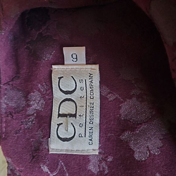 Y2K  CDC Women's Velvet  Mini Dress Size 6 Dark Purple Vintage 90s - Picture 4 of 6